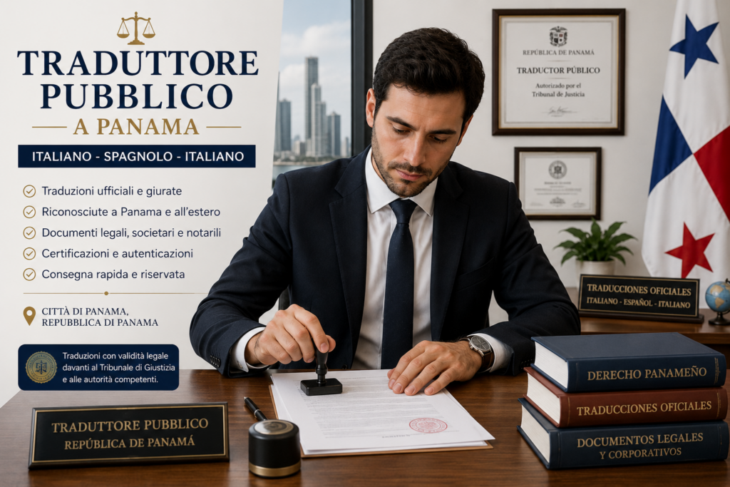 traduttore pubblico italiano spagnolo, e spagnolo italiano a Panama